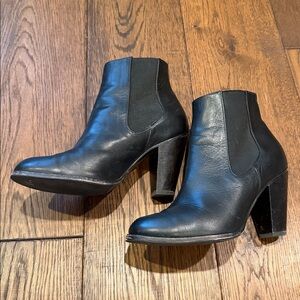 Thursday Everyday Leather Heel Black Boots, Size 9